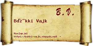 Bükki Vajk névjegykártya